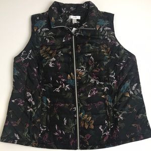 CJ Banks Floral Puffer Vest
